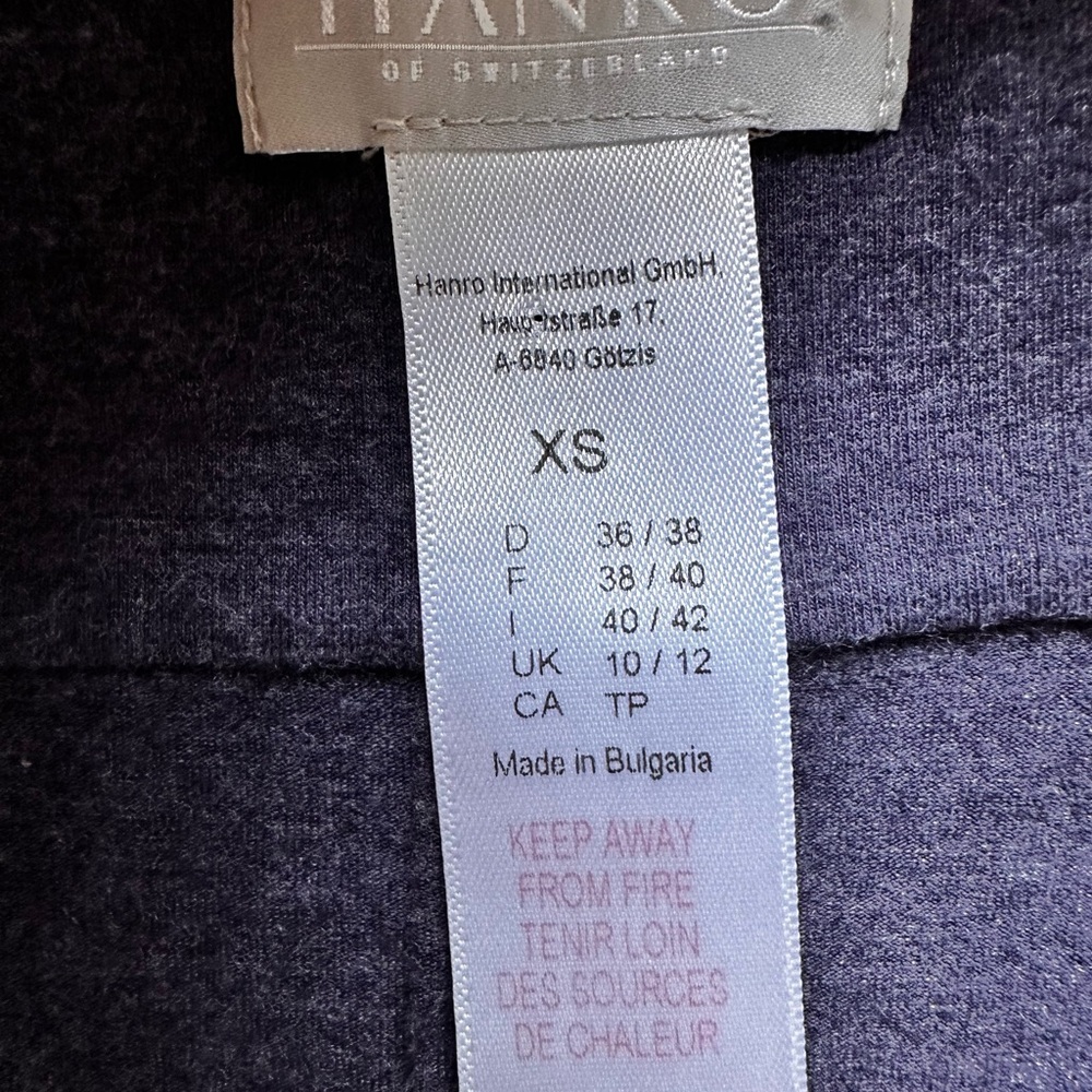 Hanro Long Sleeve Shirt Size XS Heather Blue V-Neck SOFT Lounge Wear Pajama Top - Picture 8 of 9